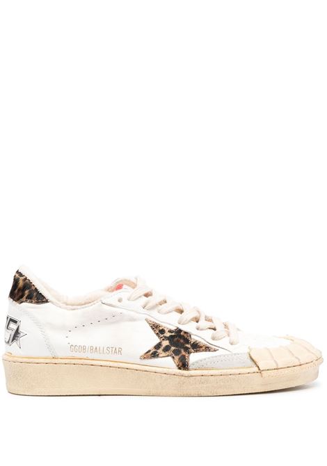 White and brown Ball Star sneakers Golden goose - women